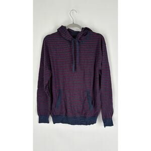 Hawker Rye Mens Striped Bellevue Lightweight Hooded Sweater Size M Navy Blue NWT